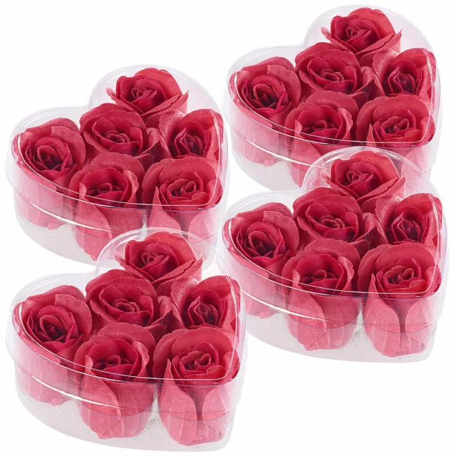 PEARL Duft-Rosen Bäder: 4er-Set Geschenkboxen mit je 6 roten Rosen-Duftseifen