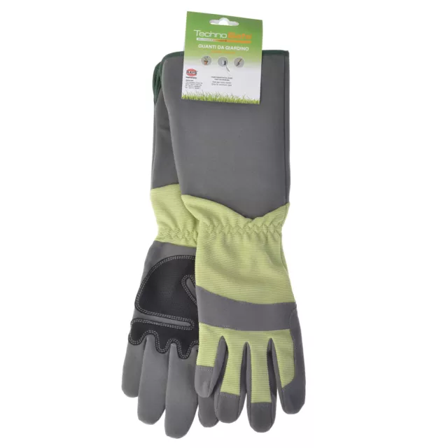 Gartenhandschuhe Technosafe lang Kunstleder Stretch braun/grün Größe 9