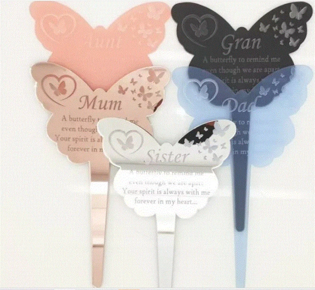 Butterfly Memorial stake  Personalised details-  Grave side, cemetery decoration