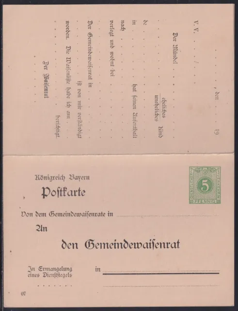 59105) Ganzsache Doppelkarte Gemeindewaisenrat DPB 4/03