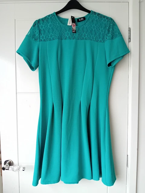G21 GIRL 21 George Asda Dress Size 20 Green Blue Teal With Lace NEW With  Tags 16.15 - PicClick UK