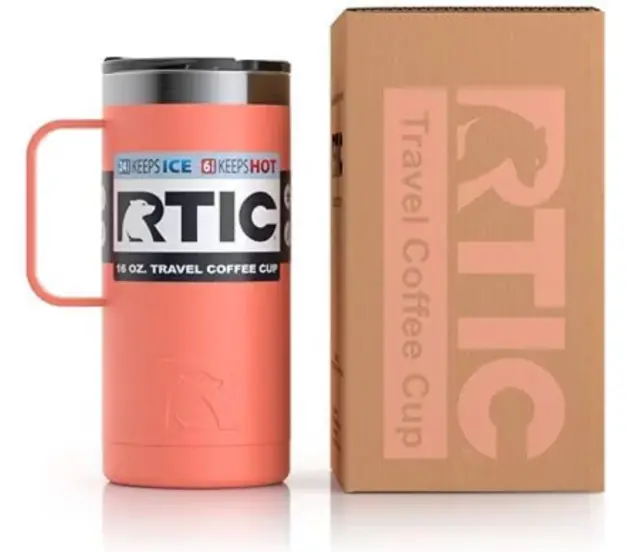 RTIC 16oz Travel Cup w/ Lid - Coral