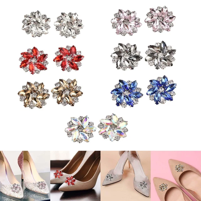 2 Pcs Sparkle Strass Chaussures Clips Chaussures Bijoux Décoration de Mariage