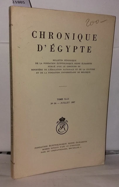 Chronique d'Egypte. LIX (1984), fasc. 118. main image 0