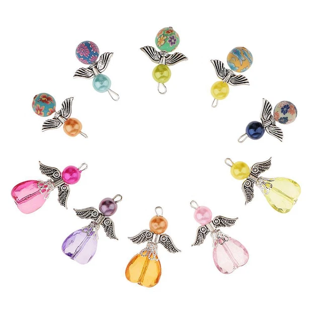 10 Stück Vintage Engelsflügel Charms Schmuckherstellung Anhänger Ohrringe DIY