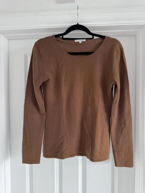 NS Cashmere 100% Cashmere Size L Brown Long Sleeve Soft Jumper Sweater Pullover