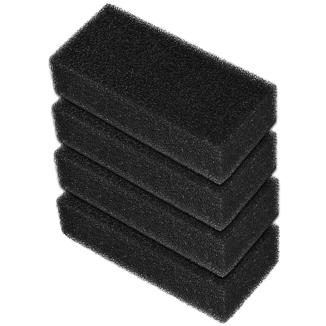 4pz Schiuma Spugna Filtro Tampone 255mm x 120mm 70mm Spessore Nero