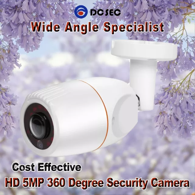 HD 5MP 360 Degree Wide Angle Security Camera Bullet Outdoor Analog CCTV Coax IR