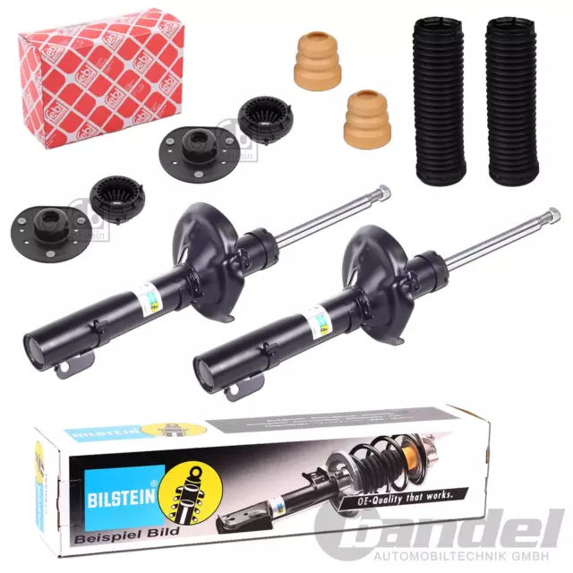 2x Amortiguador + Febi Cojinete Kit de Protección Delant. Apto para Ford