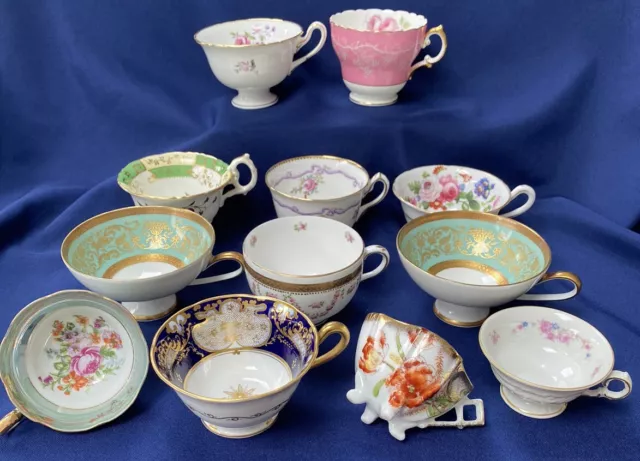 Antique Vintage Tea Cups Various Brands & Unmarked (no saucers)