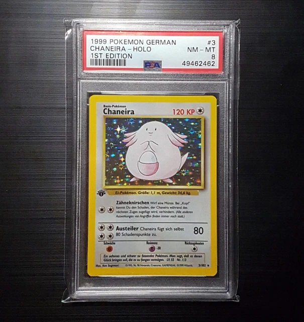 PSA 8 Chansey HOLO 1st edition Pokemon Base Set card - German - Near Mint Graded