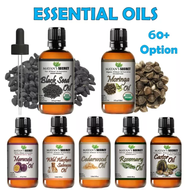 Essential Oils - 118 mL (4 oz) 100% Pure Therapeutic Grade Oil - 60+ Options!