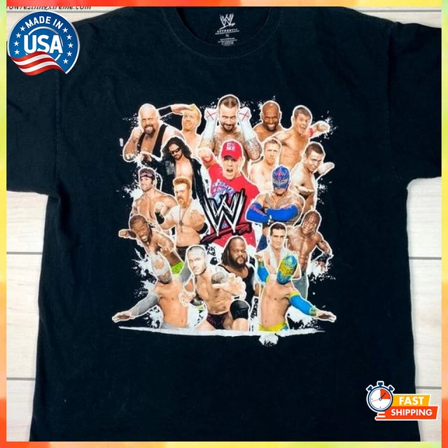 WWE Wrestling T Shirt Cotton 100% Best Classic Men Black Size S-5XL