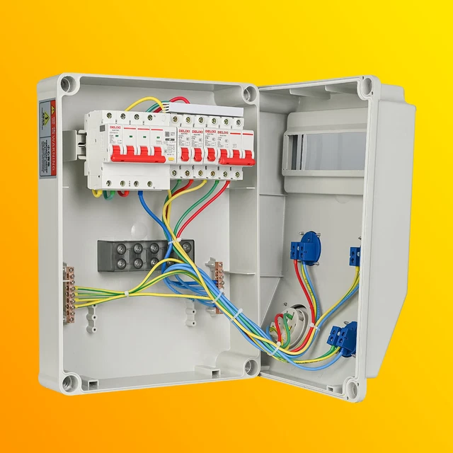 Distributeur électrique De Chantier Mural - 4 Prises Schuko 230V + 1 Prise CEE 32A + 1 Prise 16A, Marque Doktorvolt