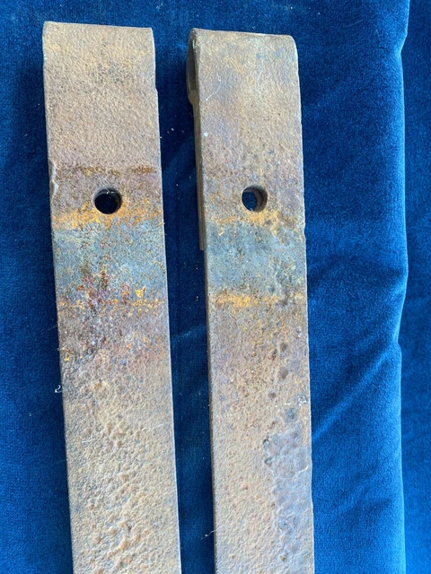 2 vintage barn door strap hinges 36" Long 2.5" wide Wrought Iron Cast Metal 12