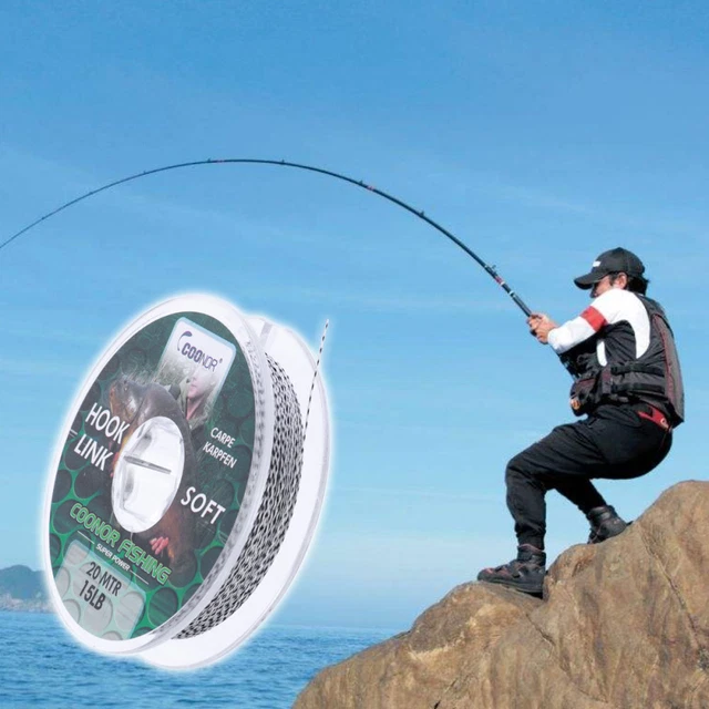 Línea de pesca recubierta de fluorocarbono 20 M trenzada potente estilo europeo