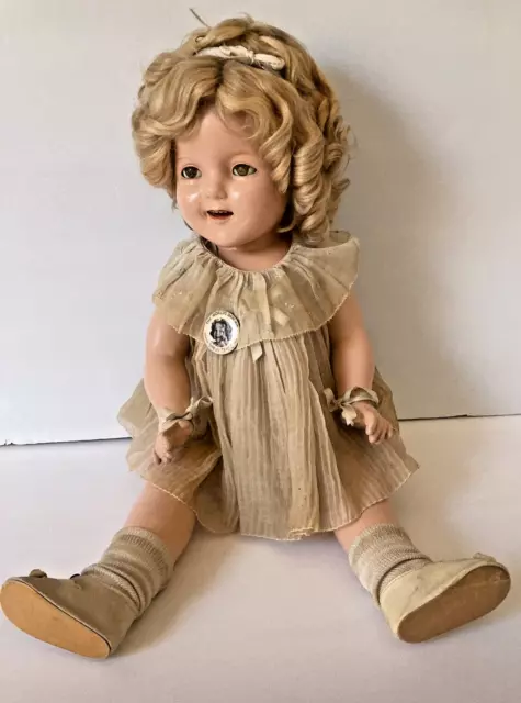 22" Shirley Temple 1930's Ideal Composition Doll All Original Clothes Shoes Pin