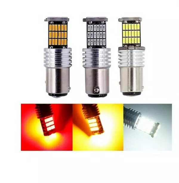 1X Ampoule LED P21W Blanc Rouge Orange 45 SMD Veilleuses feux automobiles