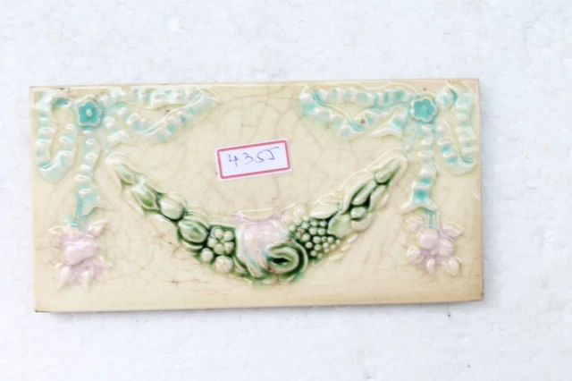 Japan antique art nouveau vintage majolica border tile c1900 Decorative NH4355