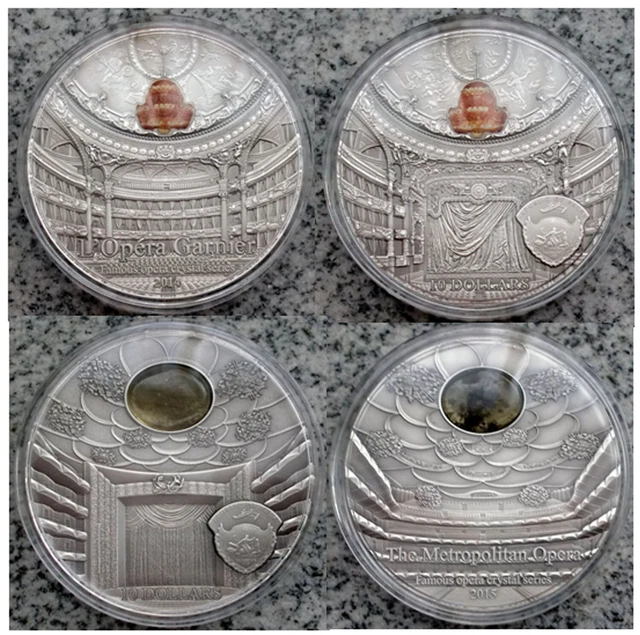 TWO Famous Opera Crystal Art 2 oz Silver Combo–Garnier Paris+The Metropolitan