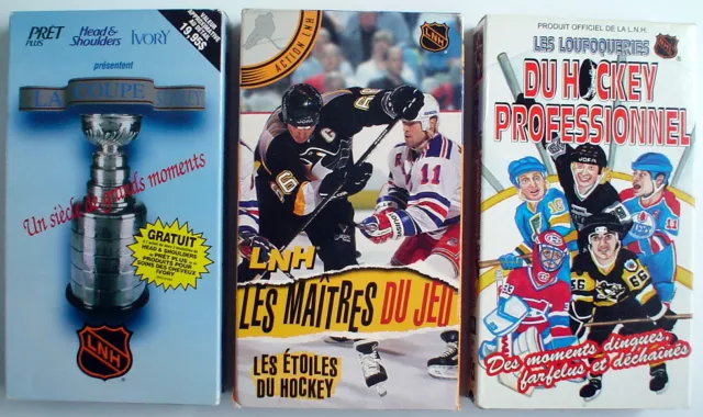 Lote De 3 Cintas Vhs Sobre Hockey ***** Un Lote De 3 Cintas De Video Vhs Francesas