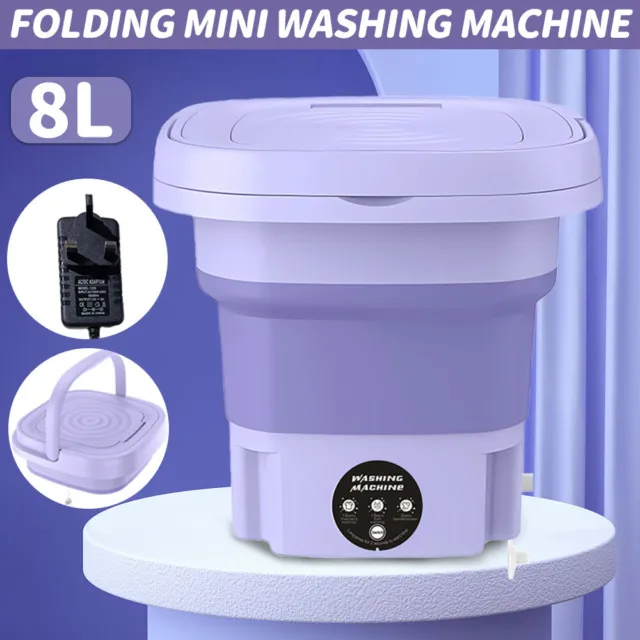 8L Portable Washing Machine Mini Washer Foldable Washer Spin Dryer Small  Travel