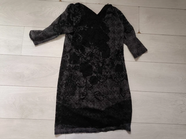 Robe La Fée Maraboutée - Taille 38 - Gris Camel - Coton/élasthanne - Manches 3/4 - Occasion TBE