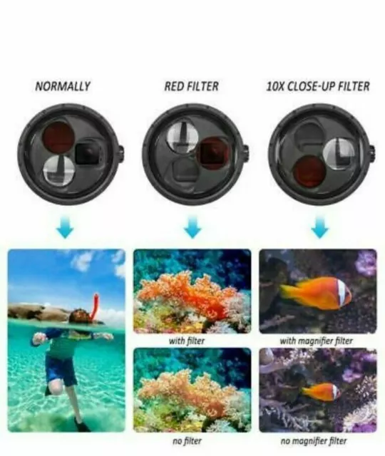 Shoot Dive Housing with Two Built In Filters for Hero 5/6/7Black AU Sellers NEW 2