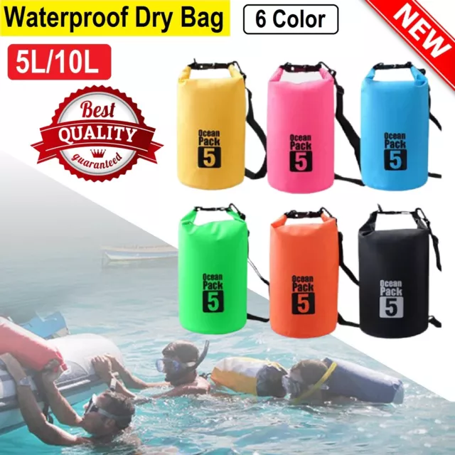 Waterproof Bag Dry Sack Fishing Camping Canoeing Outdoor Sport 5/10 L Hiking Bag