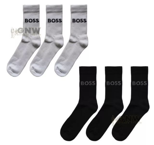 Hugo Boss Men's Sport Socks Finest Soft Cotton 3 Pack 50500343 All Sizes