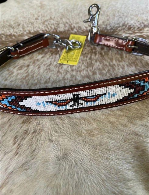 Beaded ThunderBird Western Leather WITHER STRAP For Breast Collar Horse Tack