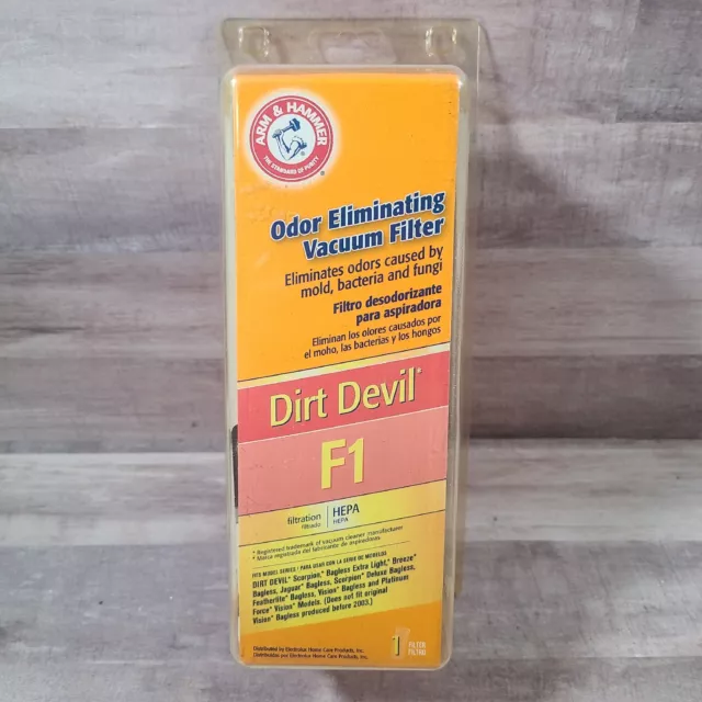 Arm & Hammer Dirt Devil F1 Vacuum Filter #62647 Odor Eliminating HEPA Filter NEW