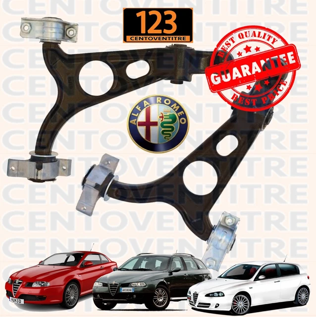 Kit Bracci Oscillanti Anteriori Inferiori Per Alfa Romeo 147, 156, GT - Coppia DX/SX, Qualità KW&HP