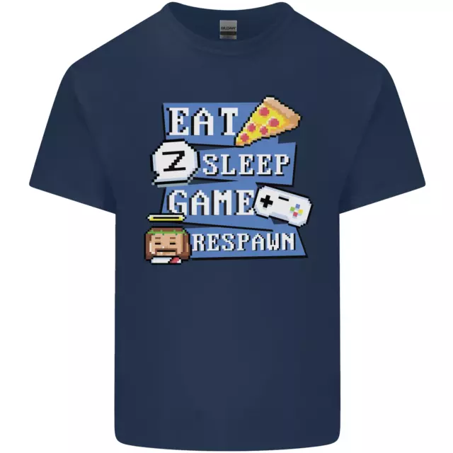 T-shirt top da uomo cotone gioco Eat Sleep Game Respawn Gamer Arcade 3