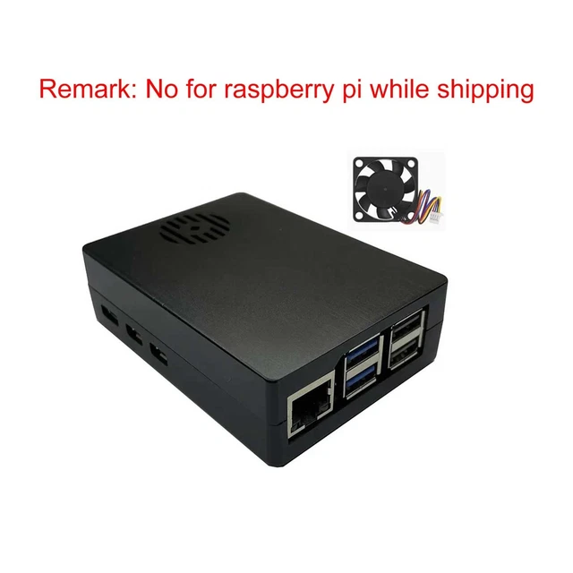 FOR RASPBERRY PI 5 Aluminum Case with Integrated Cooling Fan Black ...