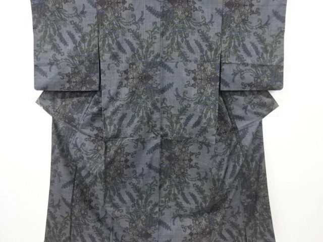 6875230: JAPANESE KIMONO / VINTAGE KIMONO / DORO OSHIMA TSUMUGI (5 maruki) / WOV