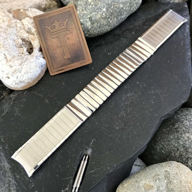 rare 5/8" 16mm JB Champion USA Stainless Steel nos 1960s Vintage Watch Band