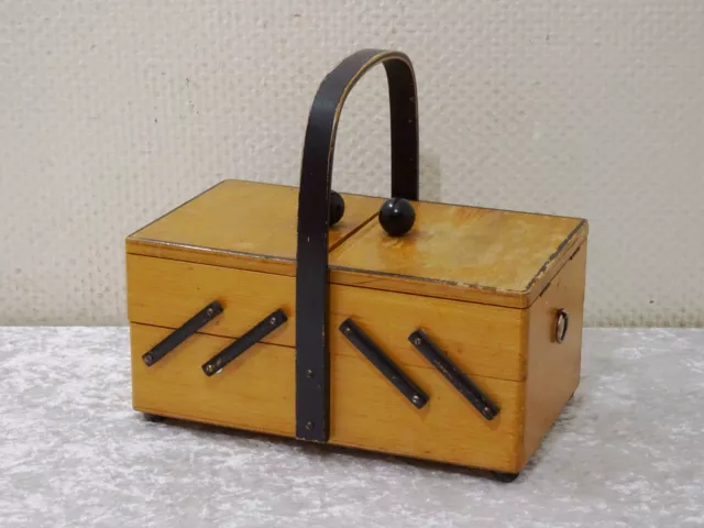 kPCh7r - Midcentury Design Holz Nähkästchen Vintage um 1950/60 - Handgefertigt