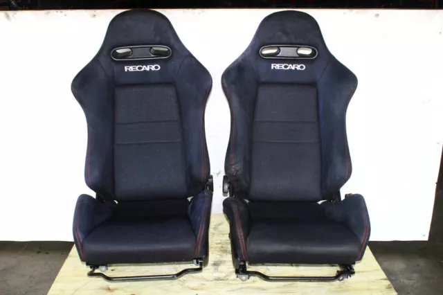 JDM 2002-2005 Honda Integra Type R DC5 SR4 Black Recaro Seats W/ Rails OEM DC5R