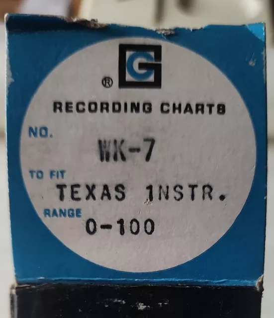 1 Roll of Recording Chart Paper Texas Instrument No. WK-7 Graphic Controls Corp