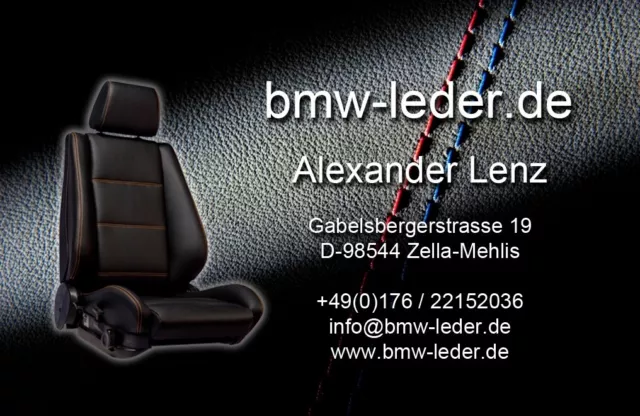 BMW E30 Cabrio M3 Sportsitz Bezug Lehne Links Schwarz 0203 Leder Ausstattung 325 3