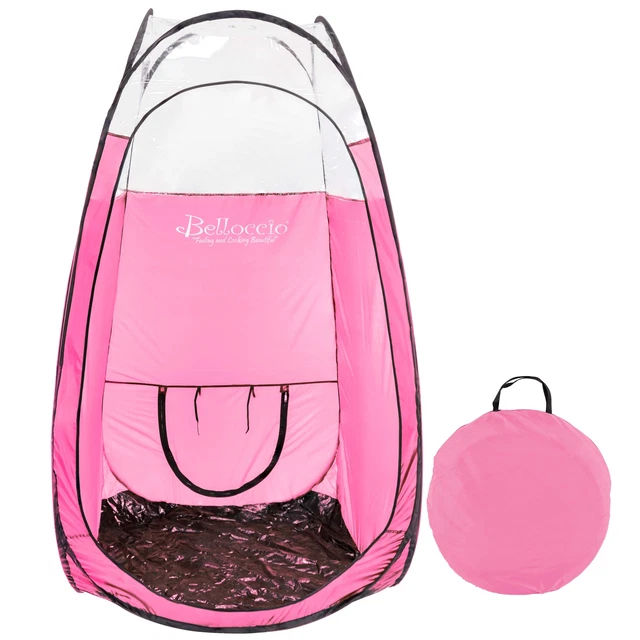 ENORME AERÓGRAFO ROSA AEROSOL TIENDA DE BRONCEADO CABINA Portátil Sin Sol DHA Bronceado PARTE SUPERIOR TRANSPARENTE