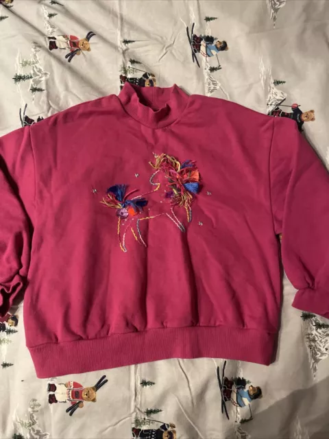 Gorgeous Next Girls Pink Unicorn Jumper Age 8 Years