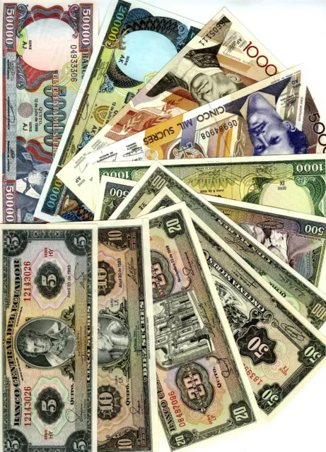 SET Ecuador 5-10-20-50-100-500-1000-5000-10000-20000-50000 11 notes, UNC