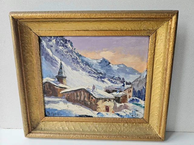 Ancienne Peinture à L'huile Sur Panneau Signée - Paysage Orientaliste (Corse, Italie), Encadrée