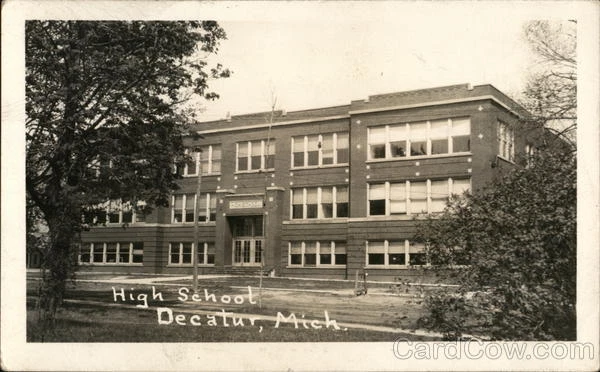 RPPC Decatur,MI High School Van Buren County Michigan EKC Real Photo Post Card