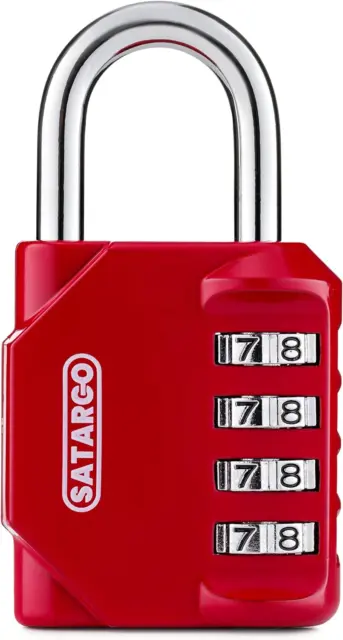 Satargo 4 Digit Combination Lock for Locker Room Lock - Cut Resistant Gym Locker