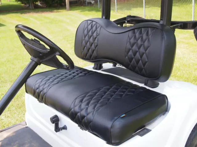 4 PCS Golf Cart Seat Cover Black Diamond Stitched For EZGO Valor/ TXT 2014-2022