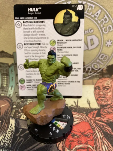 Heroclix Marvel Avengers Defenders War Hulk 052 Super Rare Figure W/Card