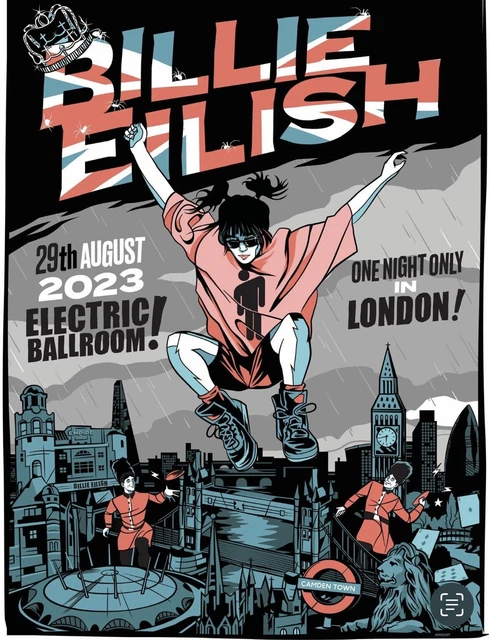 BILLIE EILISH ELECTRIC Ballroom A1 Poster Exclusive Print Of Secret Gig